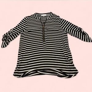 Calvin Klein Black and White Striped Blouse